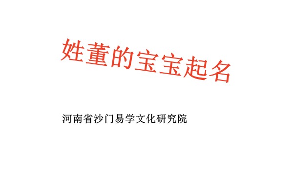 通山姓董的宝宝起名高分名字